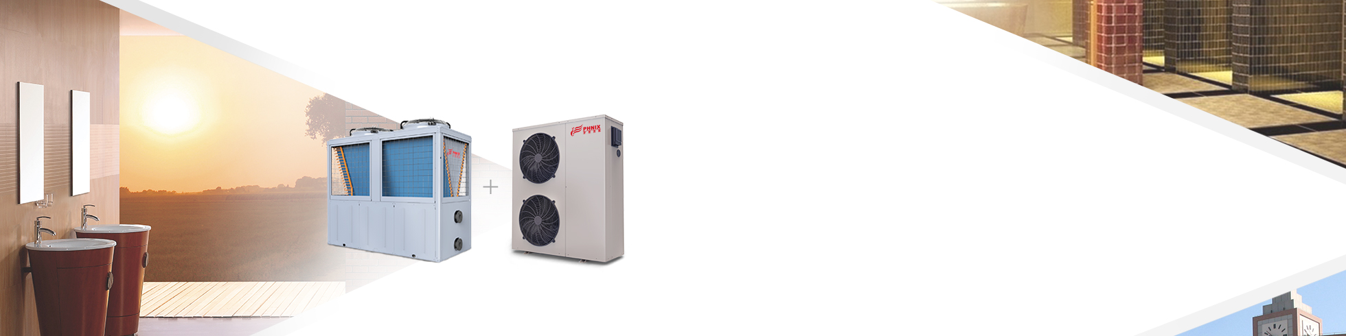 中央熱水工程：風冷模塊熱泵+循環熱水機等配置，空氣能熱水器系統完美模塊化設計，安裝方便，施工工期短，大大減少了初投資